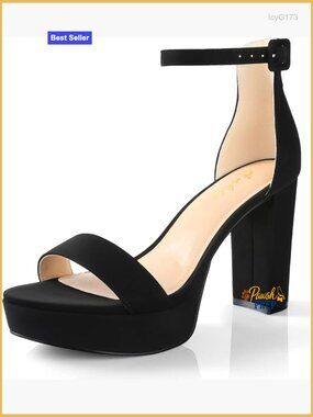 Chunky Platform Heels - 4 Inch Block Heeled Sandals for Women - Comfortable
